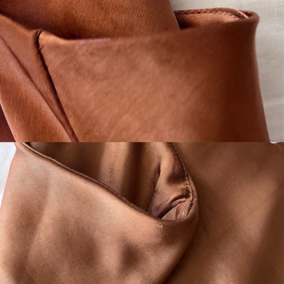 SOLD NWT Oak + Fort Satin Midi Slip Dress M Toffee Brown - Picture 13 of 13